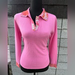 Pink Sequin Long Sleeve Top